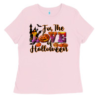 Bubblegum Pink For The Love Of Halloween Ladies Tee - RanaPortraitStore