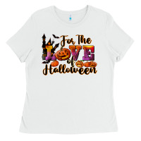 White For The Love Of Halloween Ladies Tee - RanaPortraitStore