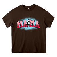 Chocolate Brown mama lightning bolt Heavy Core Tee - JahusDesignShop