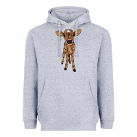 Heather Grey Baby cow Heavyweight Hoodie - HowdyJamesFarm