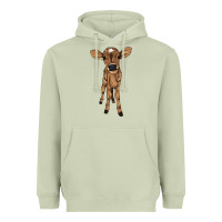 Matcha Baby cow Heavyweight Hoodie - HowdyJamesFarm