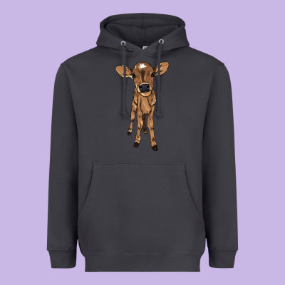 Baby Cow Heavyweight Hoodie Designed By Howdyjamesfarm