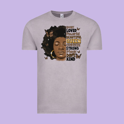 Afro Woman Smart Loved Powerful Vintage Tee Designed By Maliassmallbusiness