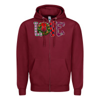 Burgundy Love Christmas Zipper Hoodie - Bettercallsaul