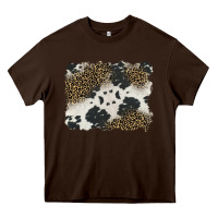 Chocolate Brown black and white cowhide background Heavy Core Tee - BarkalooDesign