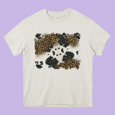 Black And White Cowhide Background Heavy Core Tee Designed By Barkaloodesign