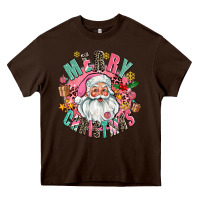 Chocolate Brown merry christmas santa Heavy Core Tee - AdoDesignShop