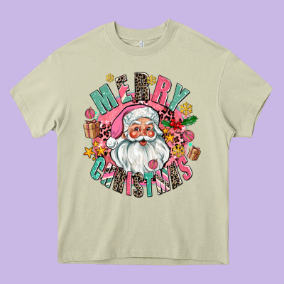 Merry Christmas Santa Heavy Core Tee Designed By Adodesignshop