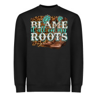 Black blame it all on my roots Heavyweight Sweatshirt - NancyCooperArtShop