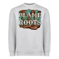 Heather Grey blame it all on my roots Heavyweight Sweatshirt - NancyCooperArtShop