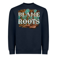 Navy blame it all on my roots Heavyweight Sweatshirt - NancyCooperArtShop
