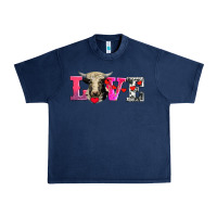 Navy love with holstein cow Urban Heavy Tee - AdoDesignShop