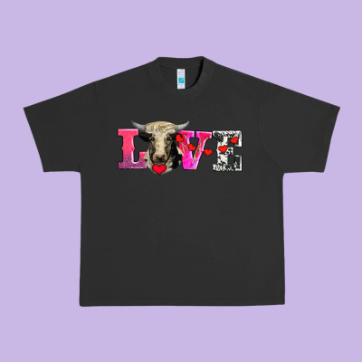 Love With Holstein Cow Urban Heavy Tee Designed By Adodesignshop