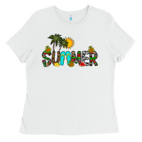 White summer Ladies Tee - CowhideDigitalArt