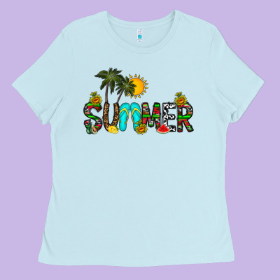 Summer Ladies Tee Designed By Cowhidedigitalart