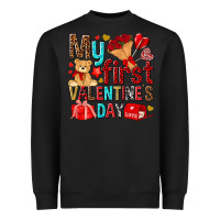 Black my first valentines day Heavyweight Sweatshirt - NancyCooperArtShop