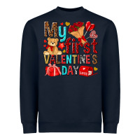 Navy my first valentines day Heavyweight Sweatshirt - NancyCooperArtShop