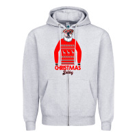 Heather Grey Christmas Buldog Zipper Hoodie - Bettercallsaul