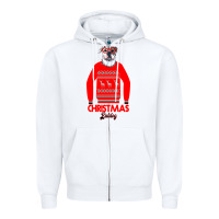 White Christmas Buldog Zipper Hoodie - Bettercallsaul