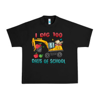 Black i dig 100 days of school excavator Urban Heavy Tee - MaliasSmallBusiness