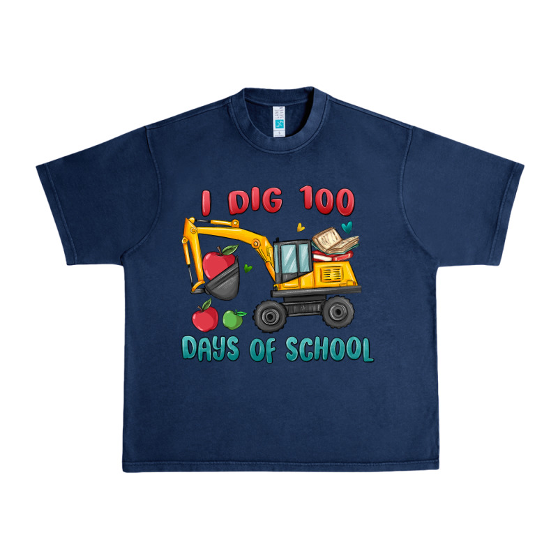 I Dig 100 Days Of School Excavator Urban Heavy Tee by MaliasSmallBusiness | Teevron