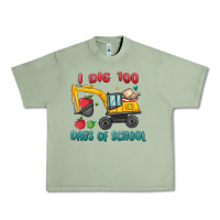 Oil Green i dig 100 days of school excavator Urban Heavy Tee - MaliasSmallBusiness
