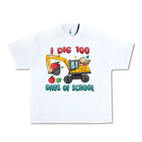 White i dig 100 days of school excavator Urban Heavy Tee - MaliasSmallBusiness