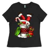 Black Santa claus in a coffee cup Ladies Tee - FaDigitalArtStudio