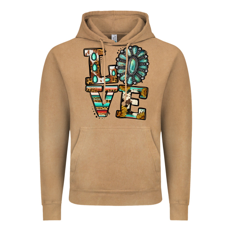 Turquoise Love Vintage Hoodie by Jasminsmagicworld | Teevron