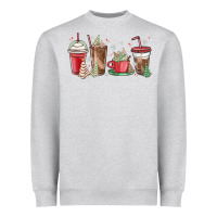 Heather Grey christmas tree cake and coffee cups Heavyweight Sweatshirt - MaliasSmallBusiness