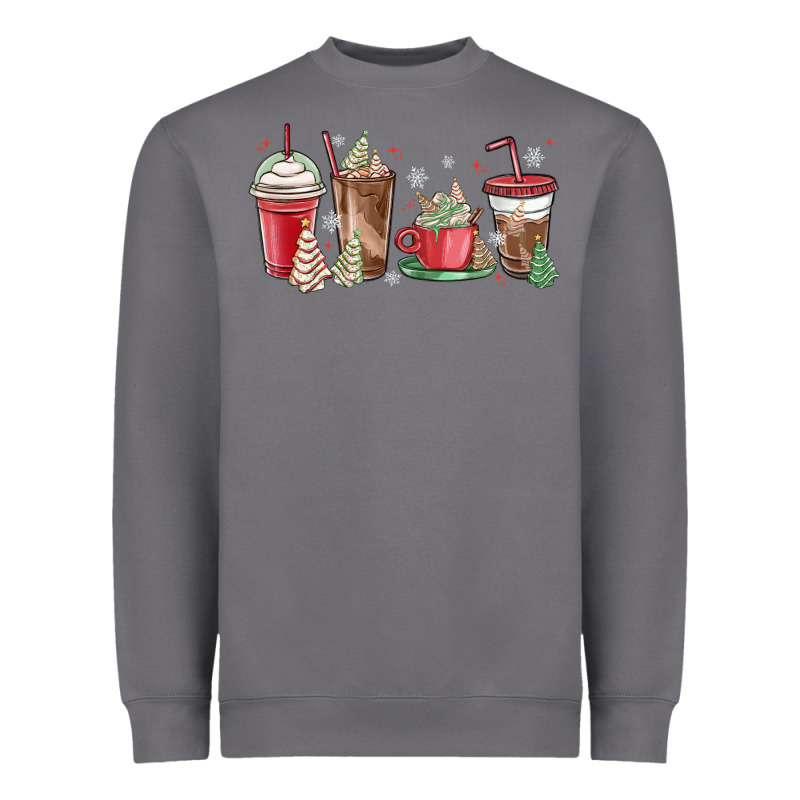 Christmas Tree Cake And Coffee Cups Heavyweight Sweatshirt by MaliasSmallBusiness | Teevron