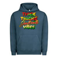 Pigment Midnight Navy thick thighs juneteenth vibes Urban Hoodie - FaDigitalArtStudio