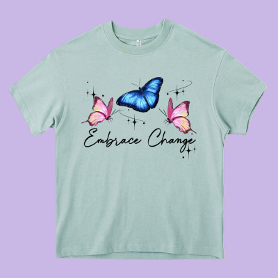 Embrace Change Heavy Core Tee Designed By Jahusdesignshop