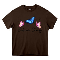 Chocolate Brown embrace change Heavy Core Tee - JahusDesignShop