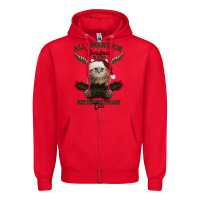 Red All I Want For Christmas Is You Just Kidding I Want Cats Zipper Hoodie - Bettercallsaul