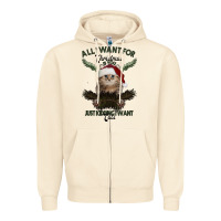 Sandshell All I Want For Christmas Is You Just Kidding I Want Cats Zipper Hoodie - Bettercallsaul