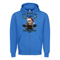 True Royal All I Want For Christmas Is You Just Kidding I Want Cats Zipper Hoodie - Bettercallsaul