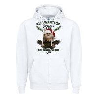 White All I Want For Christmas Is You Just Kidding I Want Cats Zipper Hoodie - Bettercallsaul