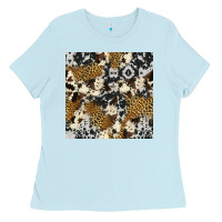 Cowhide Leopard Seamless Pattern Ladies Tee | Teevron