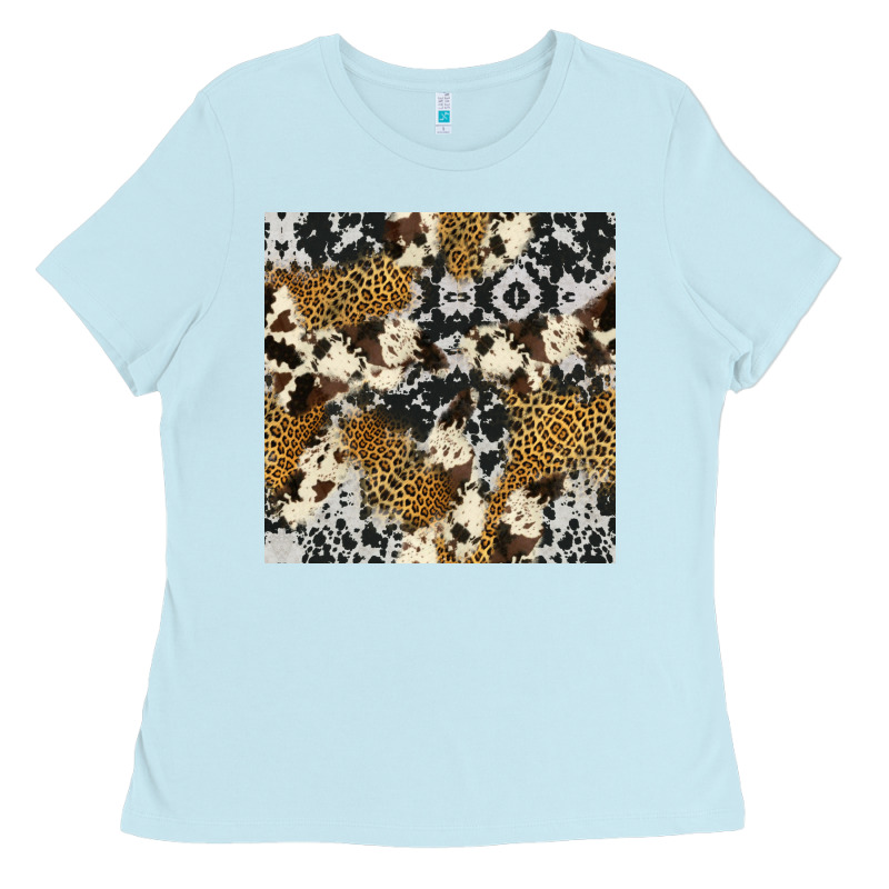 Cowhide Leopard Seamless Pattern Ladies Tee by HRA Design Shop | Teevron