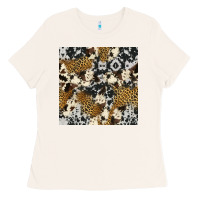 Bone cowhide leopard seamless pattern Ladies Tee - HRA Design Shop