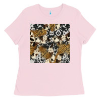 Bubblegum Pink cowhide leopard seamless pattern Ladies Tee - HRA Design Shop