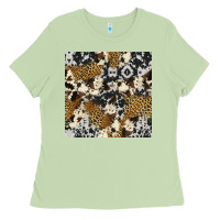 Matcha cowhide leopard seamless pattern Ladies Tee - HRA Design Shop