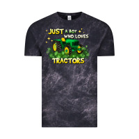 Cloud Black just a boy who loves tractors Vintage Tee - JahusDesignShop