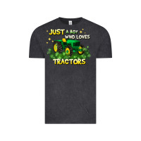Vintage Black just a boy who loves tractors Vintage Tee - JahusDesignShop