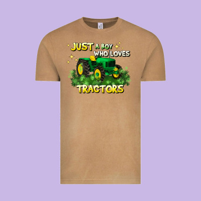 Just A Boy Who Loves Tractors Vintage Tee Designed By Jahusdesignshop