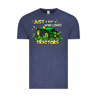 Vintage Denim just a boy who loves tractors Vintage Tee - JahusDesignShop