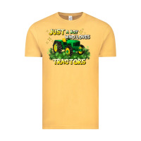 Vintage Mustard just a boy who loves tractors Vintage Tee - JahusDesignShop