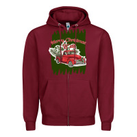 Burgundy merry christmas y'all truck Zipper Hoodie - Bettercallsaul