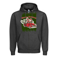 Charcoal Heather merry christmas y'all truck Zipper Hoodie - Bettercallsaul